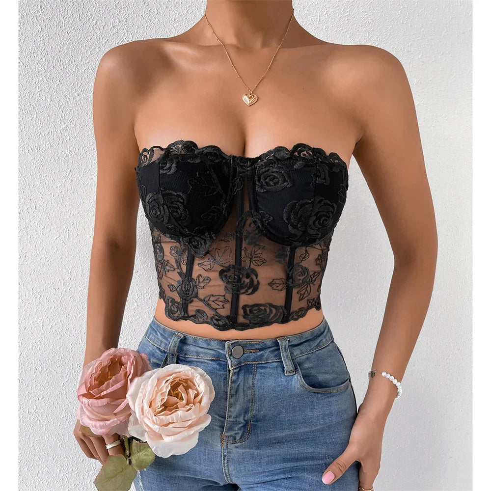 Sexy Shirt Women Clothing Corset Camis Blusas Shaper Harajuku Hot Tee Woman Tank Top Club Ropa Mujer Summer Ladies Crop Top 4-9434 black