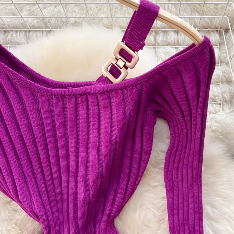 Women Dress Autumn Winter Sexy Package Hips Bodycon Dress Chic Fashion Luxury Knitted Dress Party Vestidos