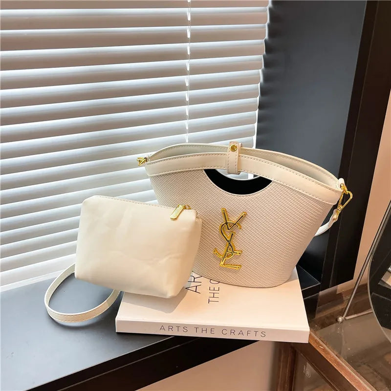 2025 New Women's Bucket Bag, Minimalist Fan-shaped Tote, Large Capacity Crossbody Sling for Daily, Lightweight & Versatile