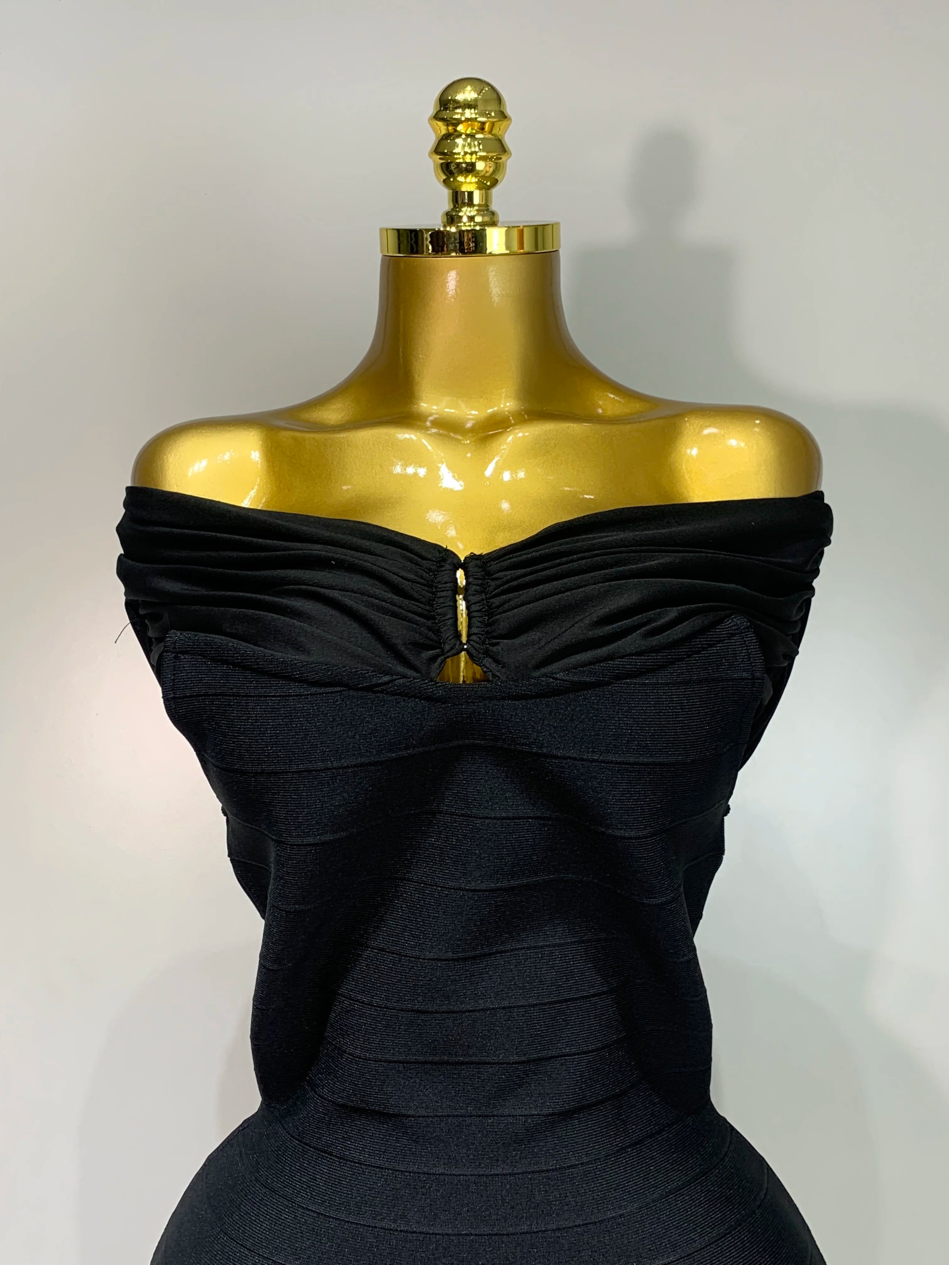 Fashion Sexy Strapless 2025 Black Off-shoulder Mini Bodycon Bandade Dress Celebrity Cocktail Party  Luxury Birthday Club Dresses