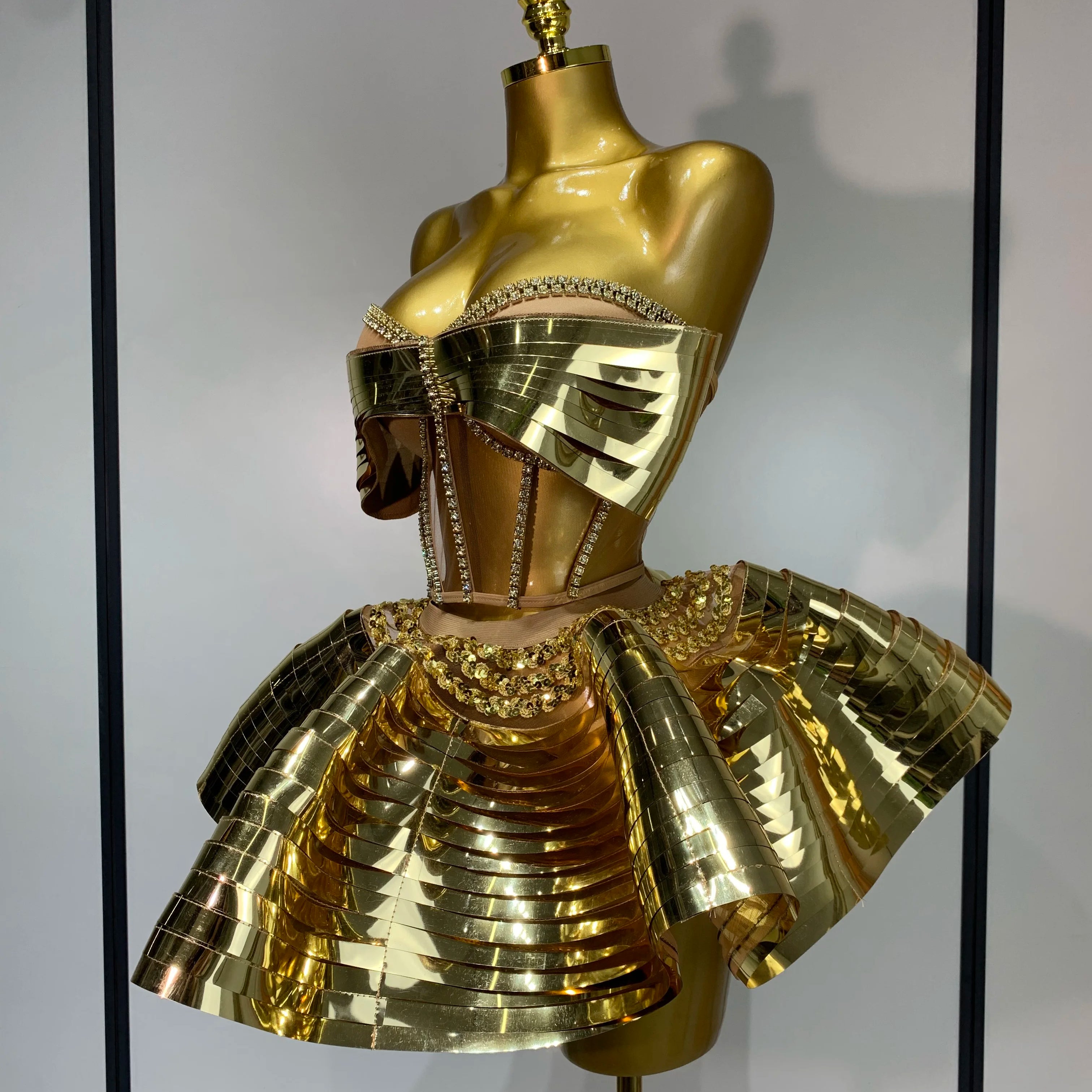 Women Stage Performance Costume Two Piece Set Silver Sequins Rhinestone Fancy Outfit Sexy Backless Shiny Birthday Party Dresses