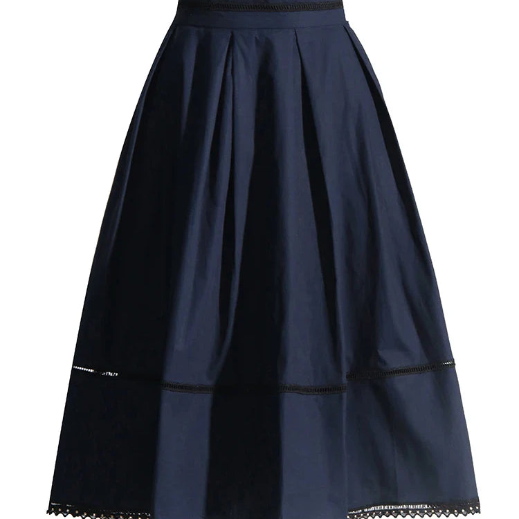 TWOTWINSTYLE Solid Summer Two Piece Sets For Women Lapel Short Sleeve Tops High Waist A Line Skirt Slim Set Female Fashion New