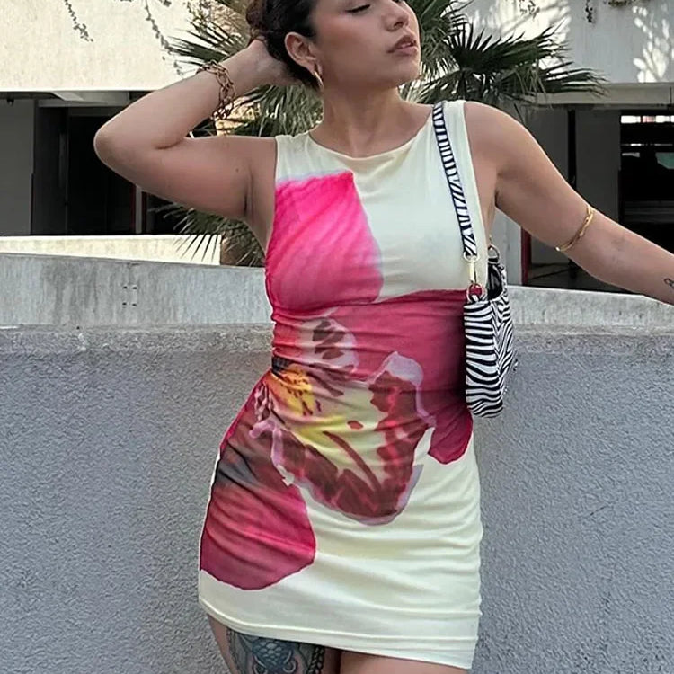 Vestido feminino com pregas irregulares e bainha estampada, ombro de fora, bainha com babados, malha com fenda alta, vestidos de igreja para mulheres, verão 2025