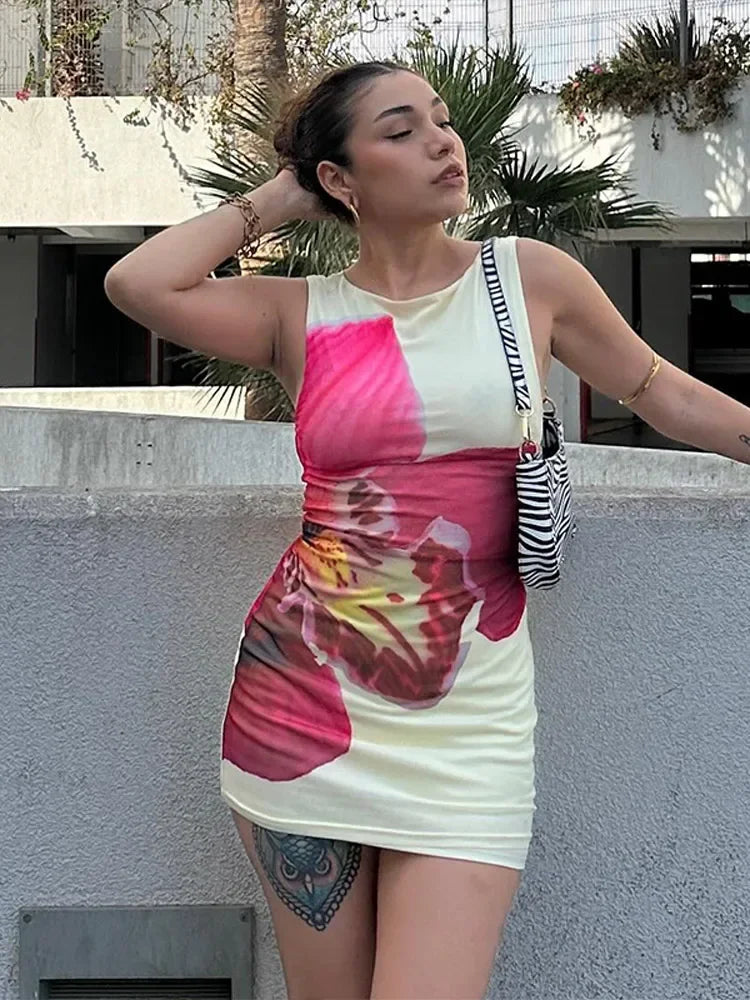Vestido feminino com pregas irregulares e bainha estampada, ombro de fora, bainha com babados, malha com fenda alta, vestidos de igreja para mulheres, verão 2025