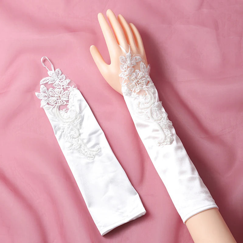 Wedding Bride Accessories Silk Gloves Long Short Dating Party Summer Elegance For Women and Girls ST-0041-A