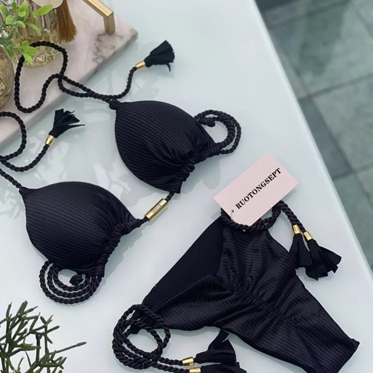 Sexy Bikini Push Up Women Swimsuit Thong Brazilian Bikini Swimwear Female Swimming Bathing Suit Beachwear