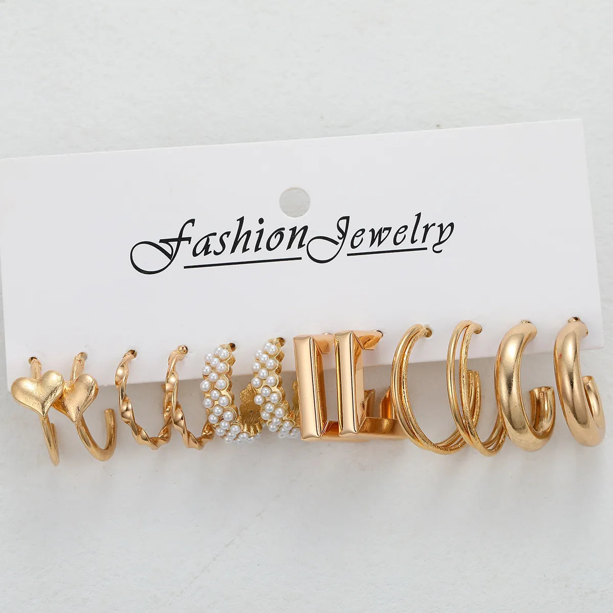 Gold Color Vintage Hoop Earrings Set for Women Boho Metal Circle Geometric Twist Pearl Dangle Earrings Trendy Jewelry Gifts AY 5668601