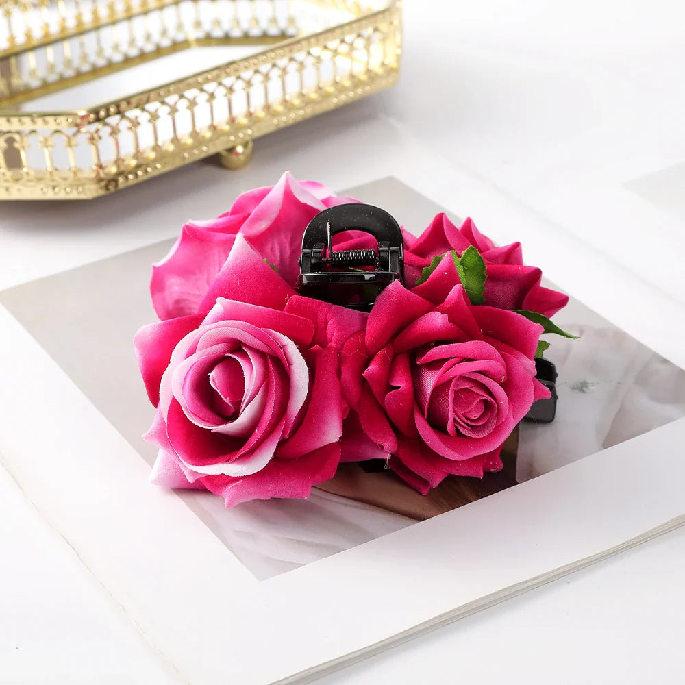 Haimeikang Large Size Flower Hair Clip Claws Hair Crab For Thick Hair Barrettes Hairpins Women Summer Fashion Hair Accessories 3399f