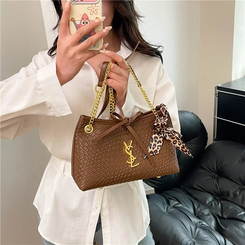 Spacious Tote Bag for Women in Durable Leather, Messenger and Shoulder Style, Elegant Design, Luxury Brand Collection