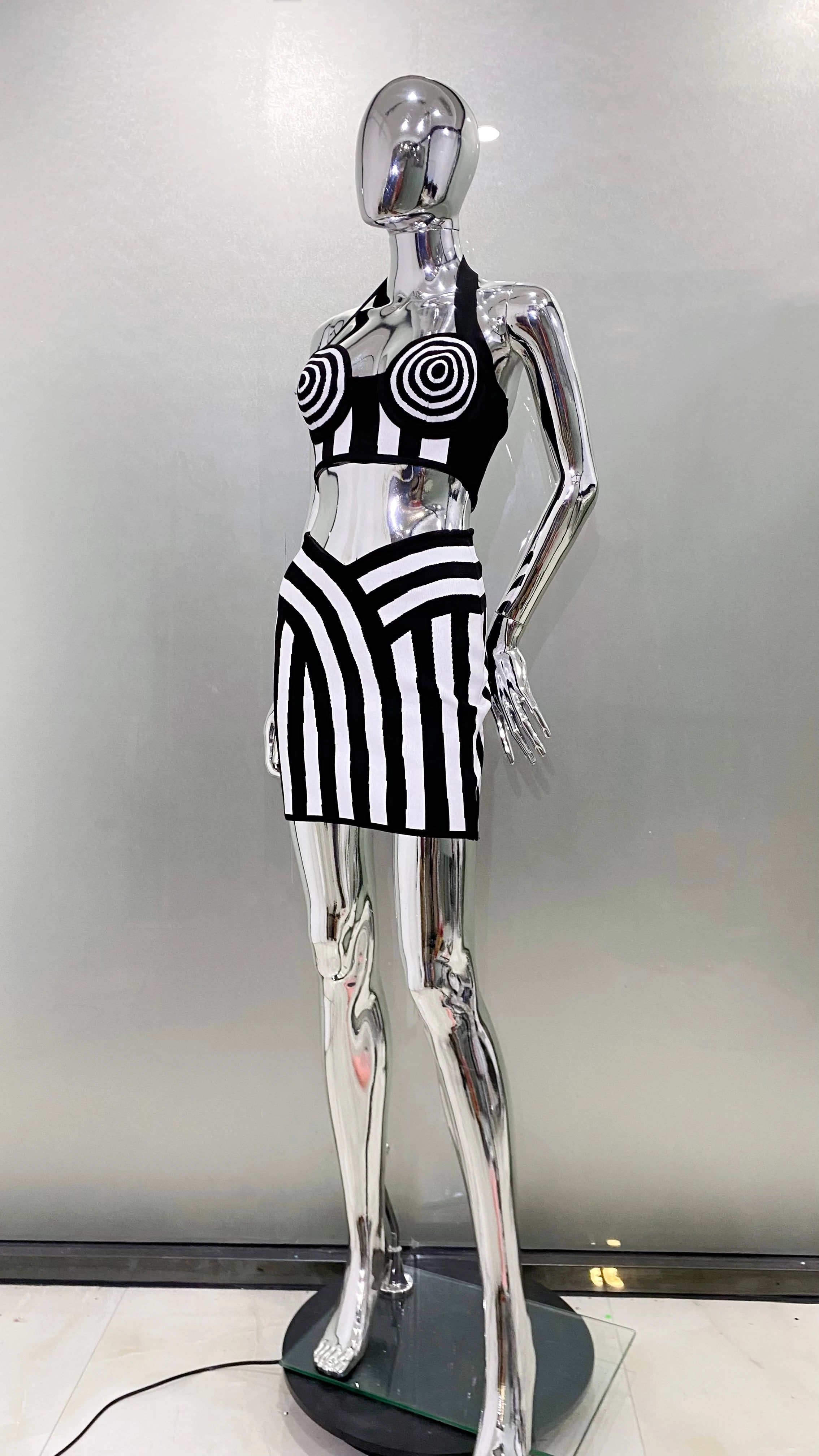 Summer Women Sexy Halter Off the Shoulder 2 Pieces Bodycon Mini Bandage Dress Nightclub Party Celebrate Birthday Wear