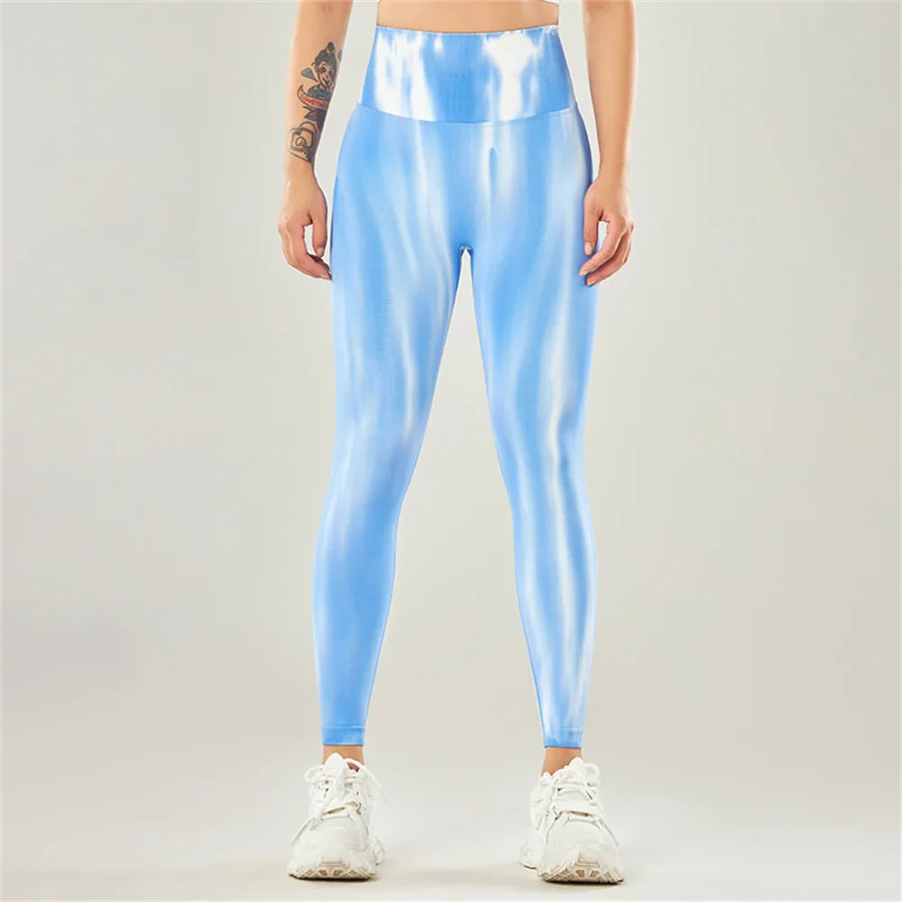 Fashion Aurora Print Seamless Gym Scrunch Shorts Set Push Up Women Sportswear Yoga Wear Training Suit for Fitness Sport Outfit Leggings 4