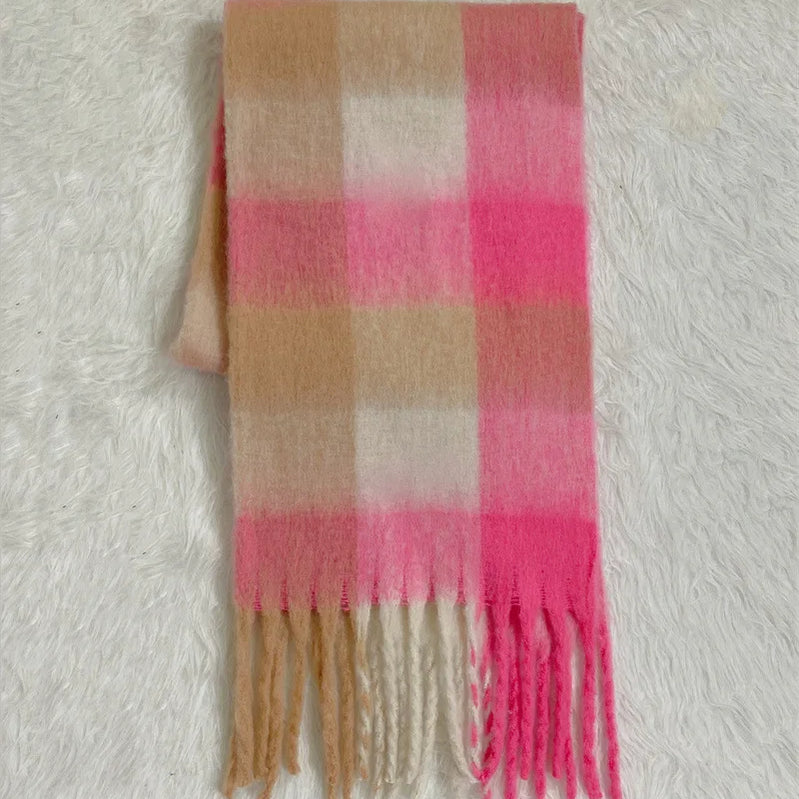 Classic Plaid Scarf Women Autumn Winter Soft Warm Scarf Luxury Long Simple Scarf Thickened Soft Shawl Fashion Accessories LP no tag