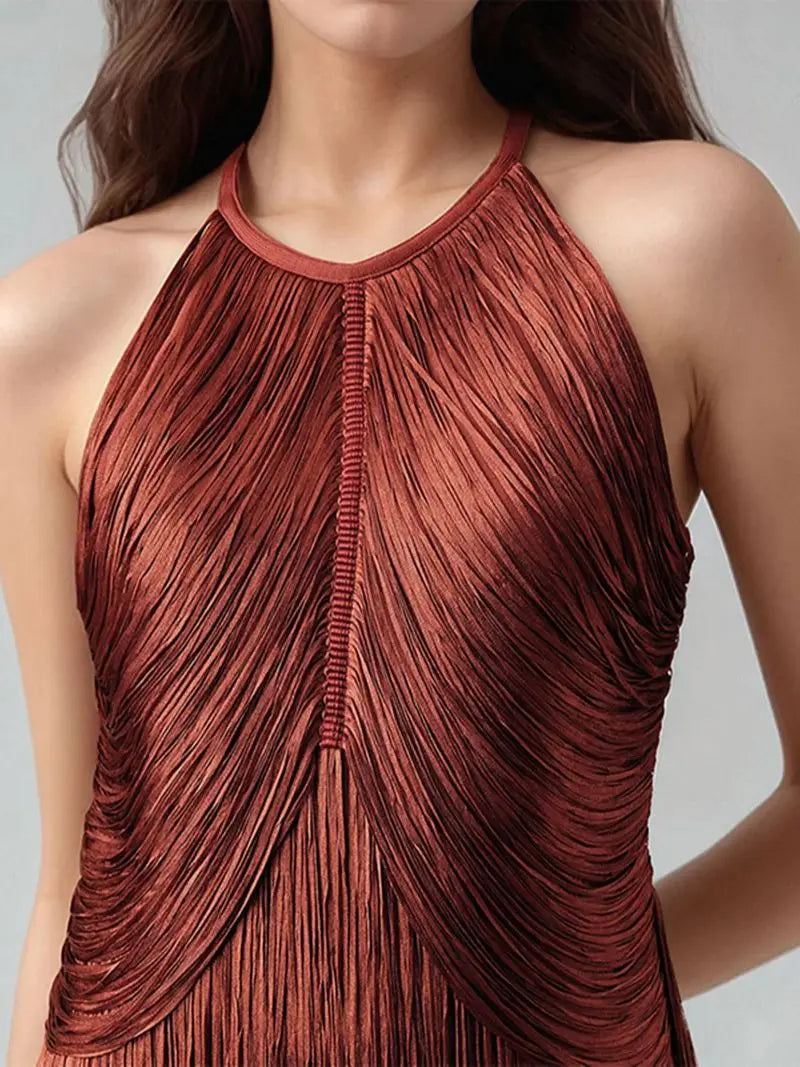 Modphy Sexy Tassel Ankle Bodycon Bandage Long Dress 2025 New Celebrity Elegant Evening Club Luxury Birthday Party Outfit 