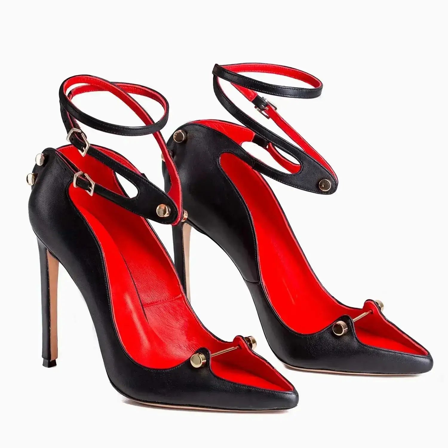 Escarpins à talons hauts pour femmes, chaussures de luxe à décoration en métal et cristal, pour discothèques et banquets, collection 2025