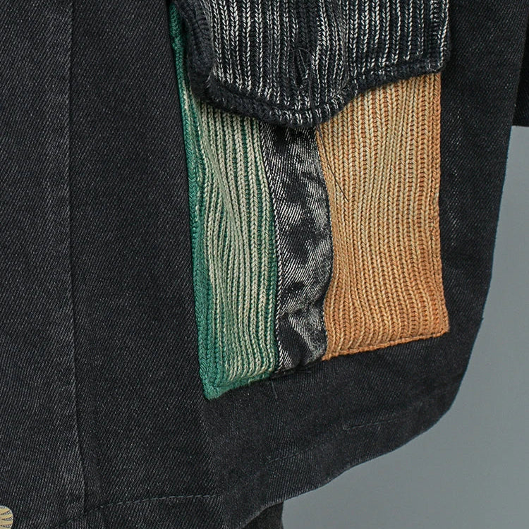 Spring Autumn New Trendy Cool Personality Distressed Long Sleeved Denim Jacket + Harem Pants Two-piece Set Women LX154