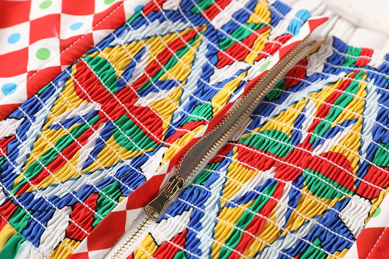 JAMERARY Floral Midi Long Rainbow Stripe Dress Women Fashion Runway Summer A Line Elastic Back Letters Print Vestidos 2023 New