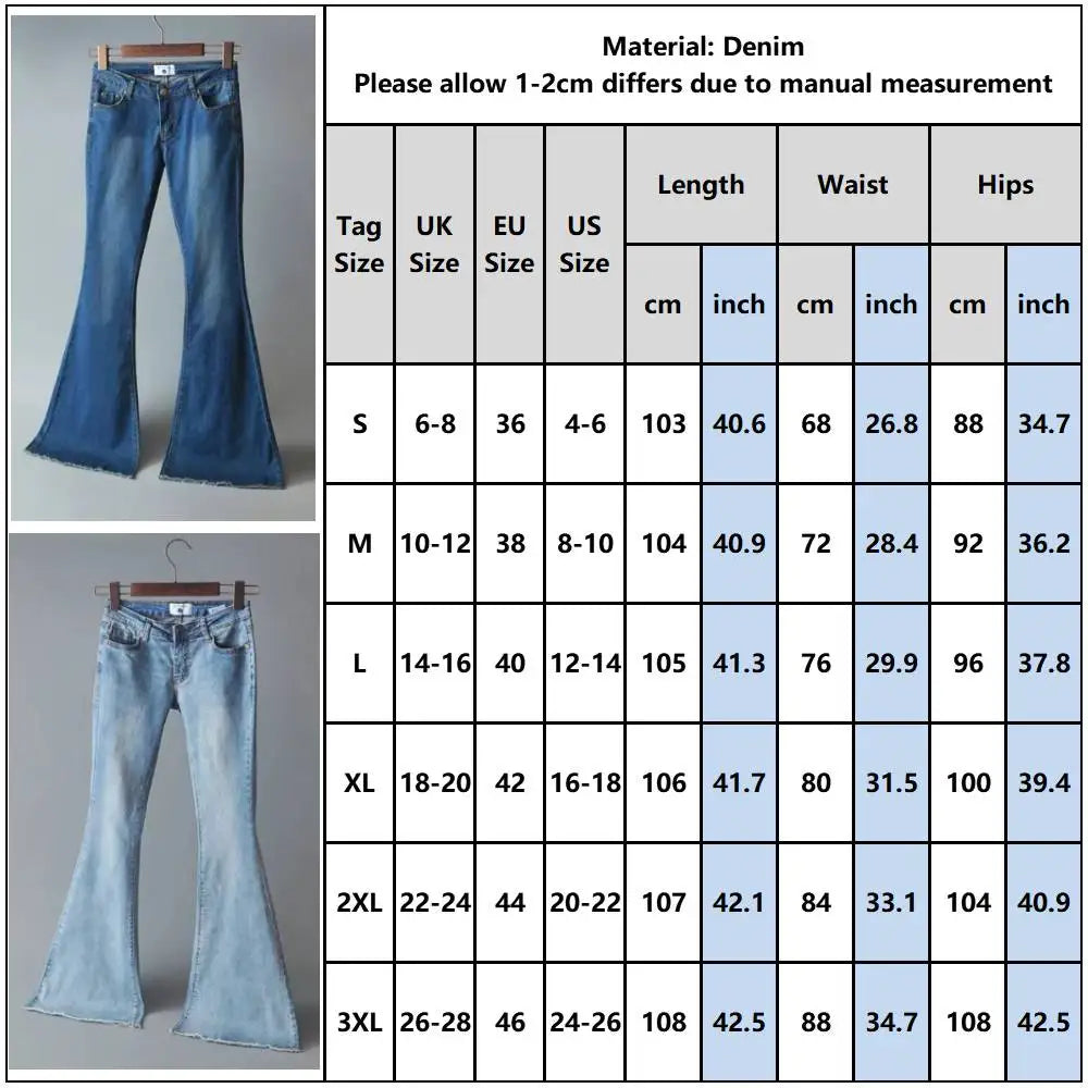 Denim Women Pants Autumn And Winter Wide Leg Flare Pants High Waist Slim Jeans Female Office Lady High Street Long Trousers