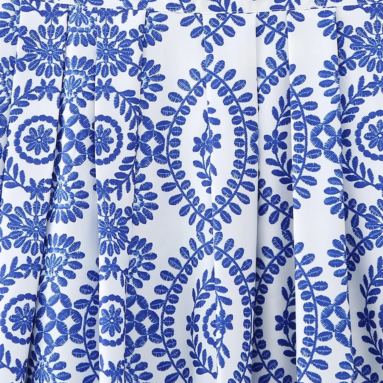 Stylish Printed Skirt Women Spring New Fashion High Waist Pleated Ankle Length Modern Lady Long Bottom Wear