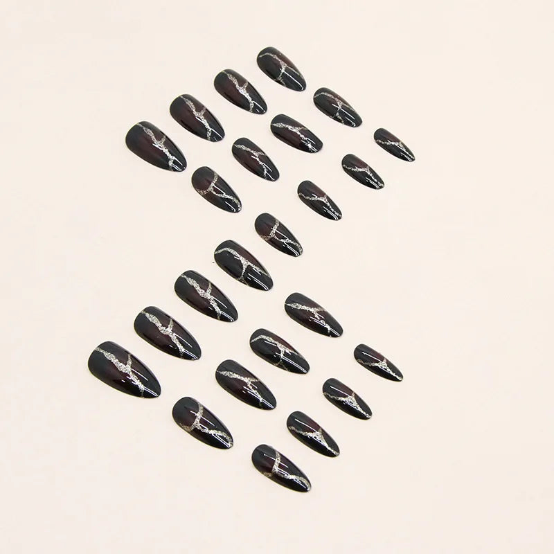 24 PCs Long French Minimalist Gold Nails with 1 Jelly Gel and 1 Nail File 24 PCs Long French Minimalist Gold Nails with 1 Jelly