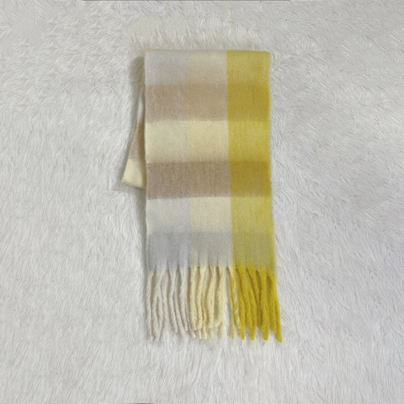 Classic Plaid Scarf Women Autumn Winter Soft Warm Scarf Luxury Long Simple Scarf Thickened Soft Shawl Fashion Accessories LY no tag
