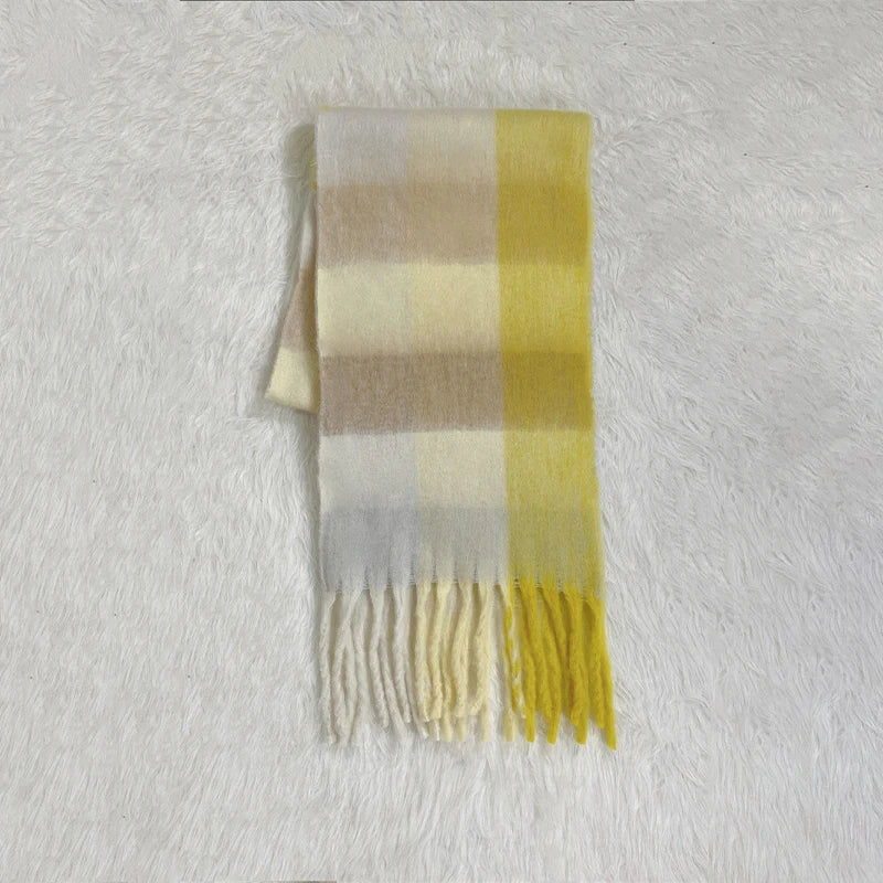 Classic Plaid Scarf Women Autumn Winter Soft Warm Scarf Luxury Long Simple Scarf Thickened Soft Shawl Fashion Accessories LY no tag
