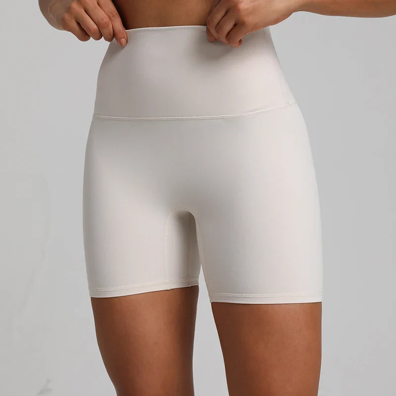 No Front Seam High Waisted Biker Shorts Sport Women Fitness Spandex Leggings Booty Buttery Soft Gym Workout Yoga Shorts 5 Inches Sand Gray