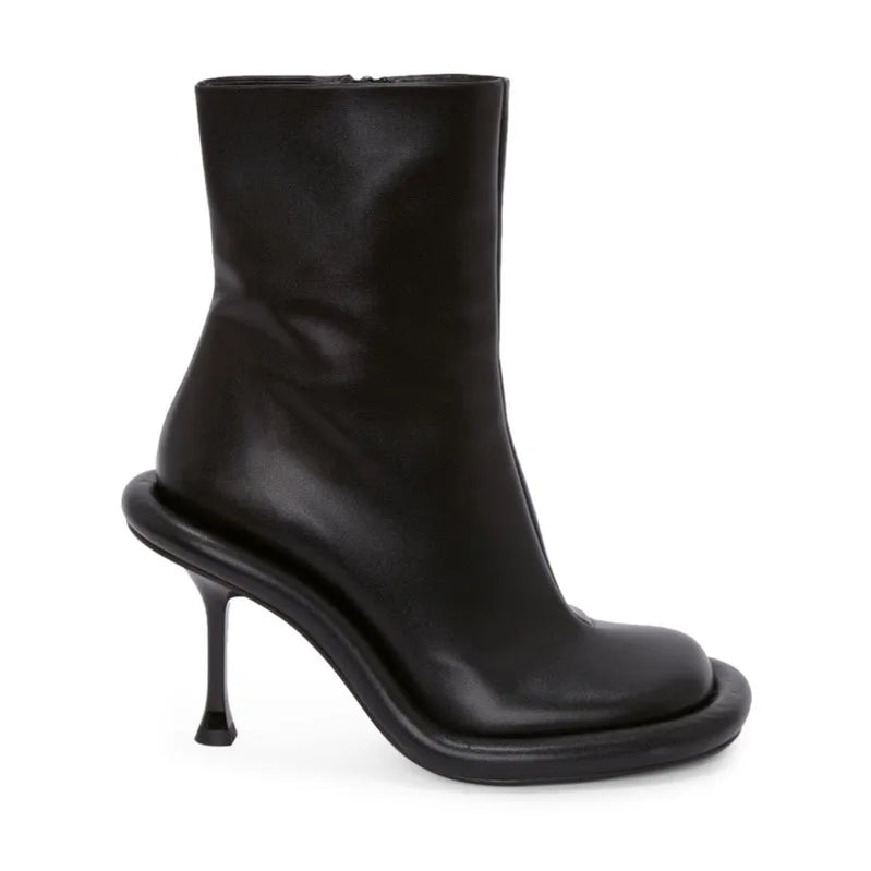 Spring and Autumn Women's New Slender High Heel Denim Short Boots Round Head Side Zipper Fashion Women's Ankle Boots