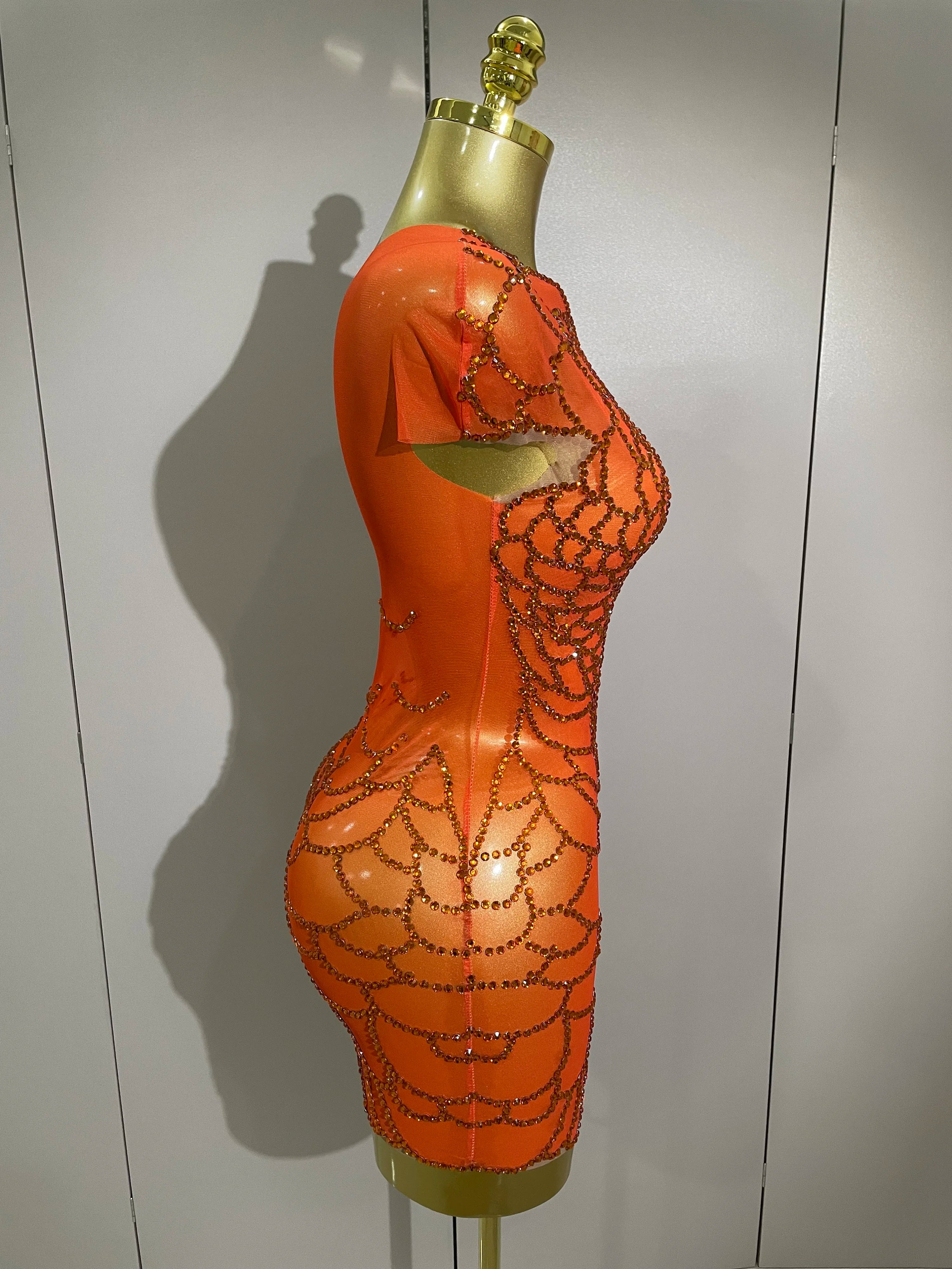 STOCK Women Shining Rhinestones Sexy One Shoulder Cultivation Dress Birthday Celebrate Party Evening Gown Singer Stage Costume