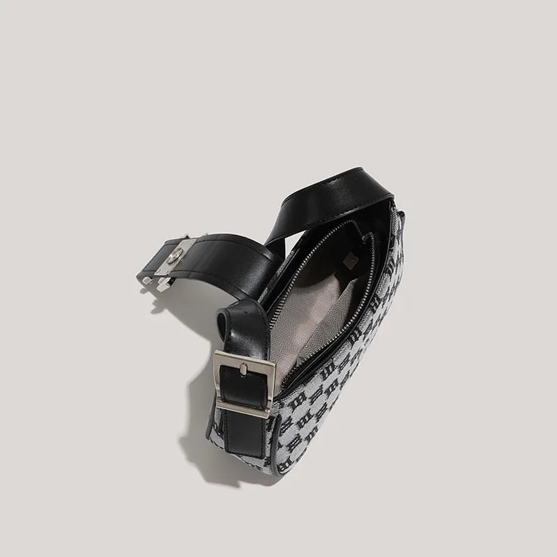 Women's Leisure Bag Luxury Designer Brand Handbag and Wallet Canvas Ribbon Sheet Metal Decoration Crossbody Bag Small