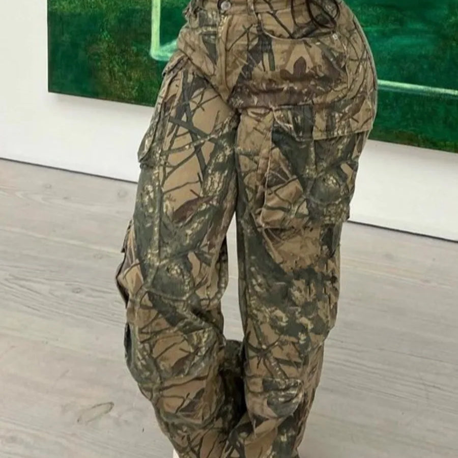 Autumn Women Trousers Streetwear Casual Loose Camouflage Sweatpants Y2K Women's Cargo Camo Pants