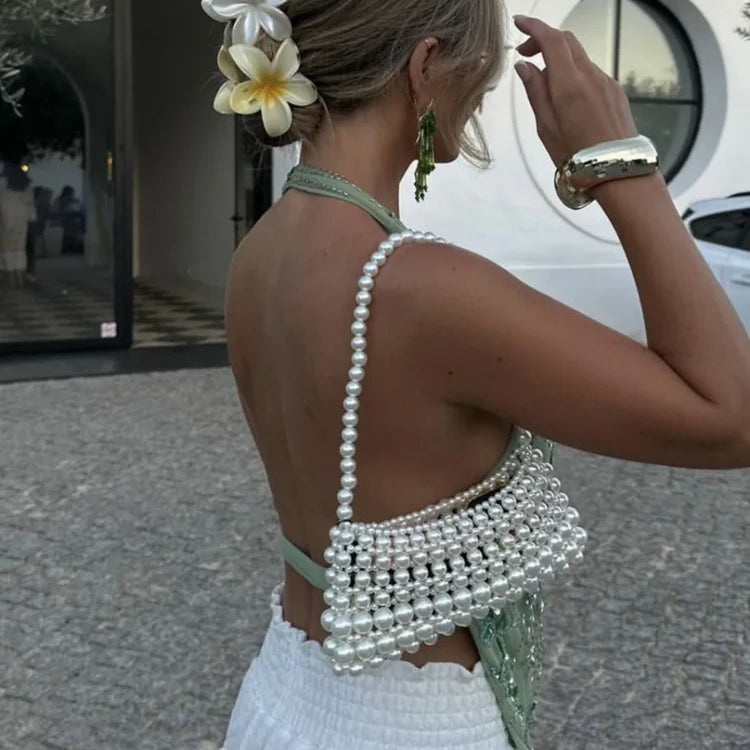 Blusas regata femininas sensuais com decote em V profundo e glitter, colete, pulôveres, verão, brilho, costas nuas, tops curtos, elegantes, tops de praia