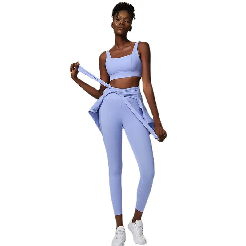 Plus Size Tracksuits Women's Yoga Set Sports Gym Jackets + Bra + Leggings Clothes for Women Sport Outfit Fitness Suit