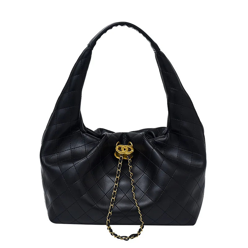 2025 Women's Quilted Chain Strap Bag, Luxury Diamond Pattern Multi-way Shoulder Crossbody Purse, Large Capacity Bag