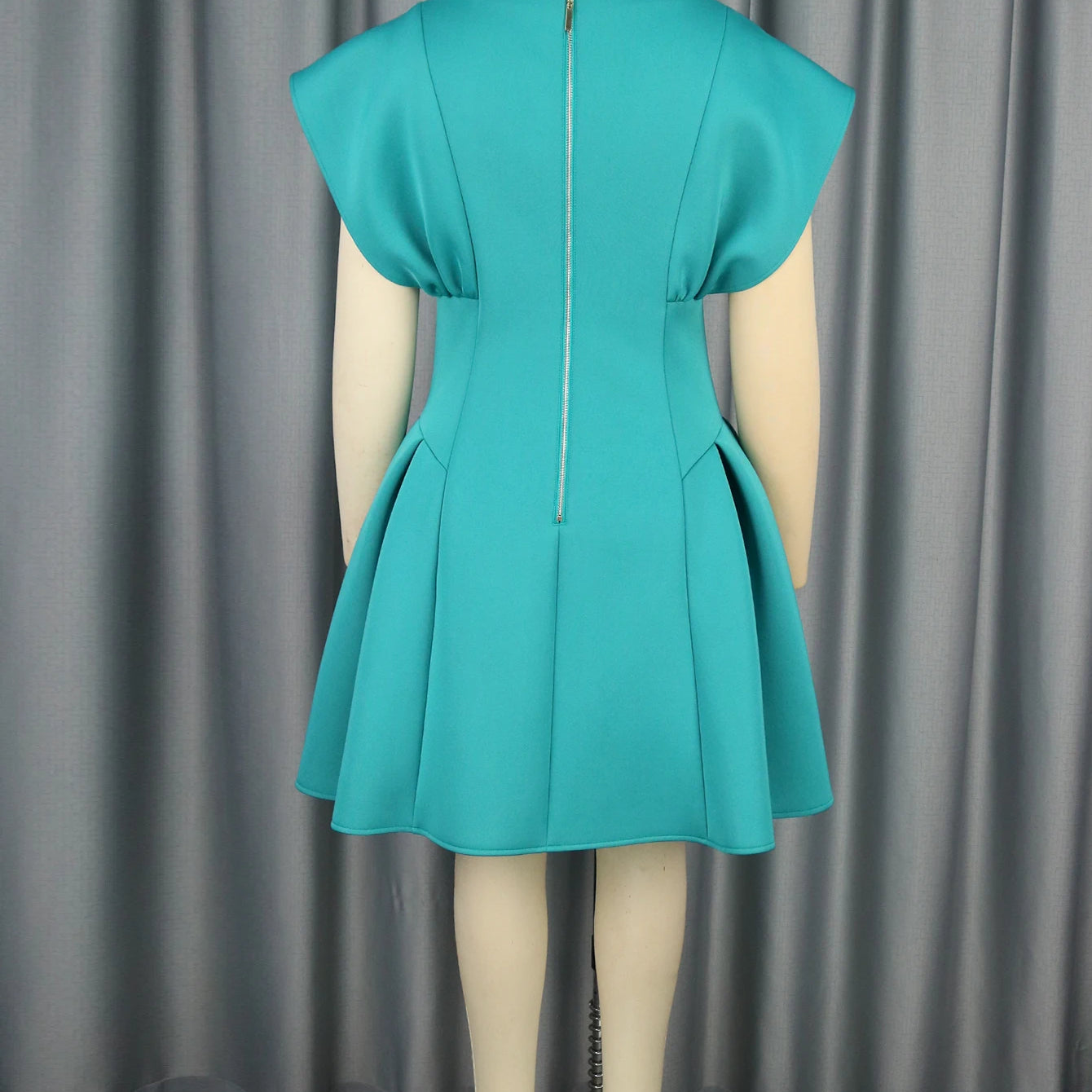 Green Sheath Dresses O Neck Short Flying Sleeve High Waist Slim Fit Office Lady Evening Cocktail Party Gowns Outfits 2024 New