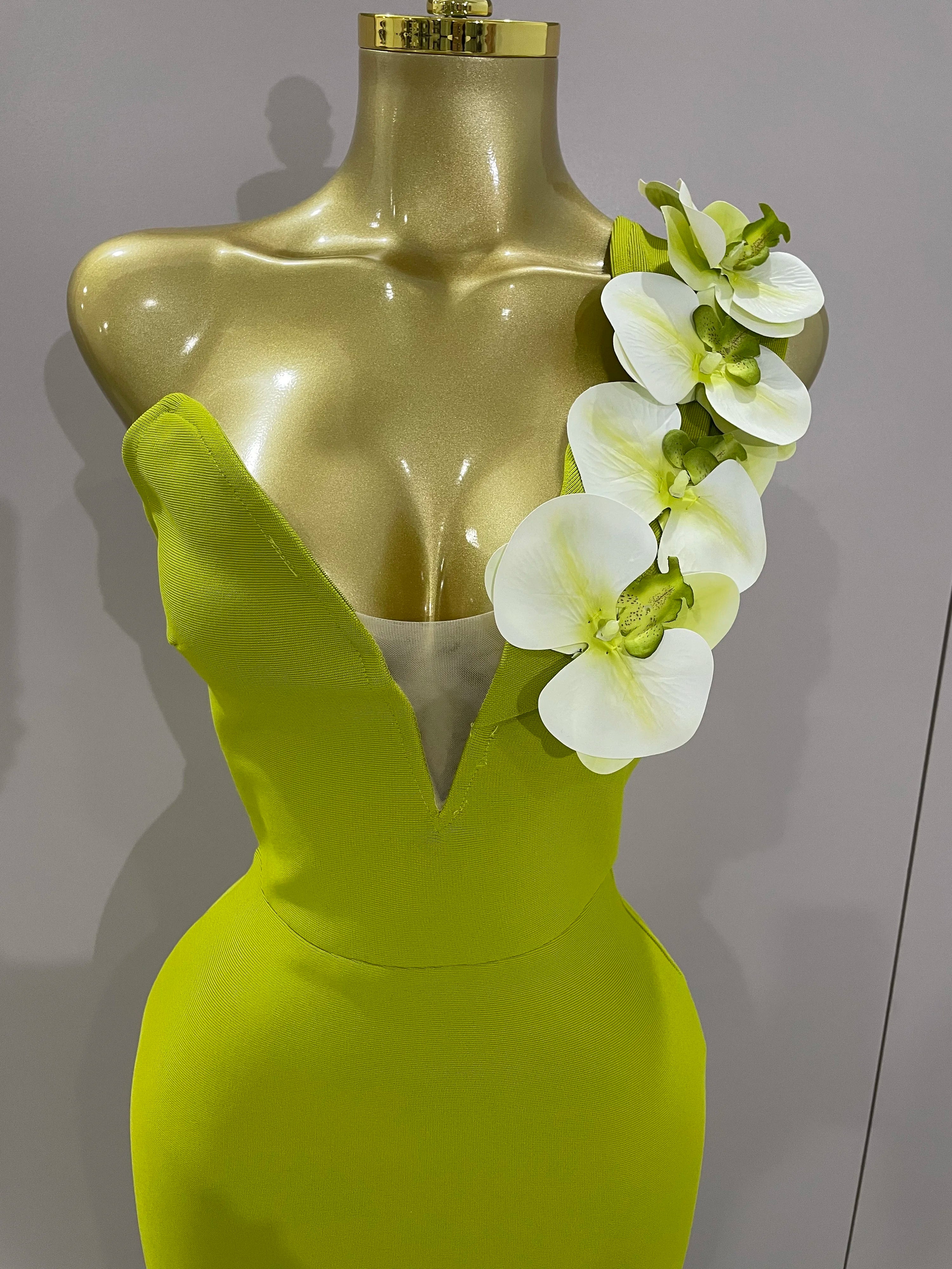 New Designer Bodycon Bandage Luxury Birthday Party Dress Women Elegant V Neck Appliques Maxi Long Celebrity Evening Prom Gowns