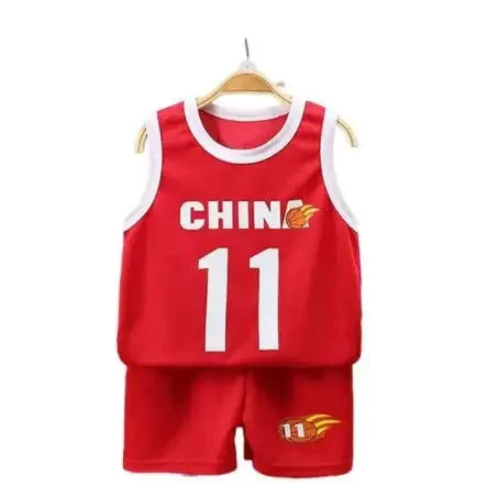 Children Sets Summer Sleeveless Basketball T-shirts Shorts for Children Clothing Quick-drying Sport Tank Tops Kids Clothes Type 4