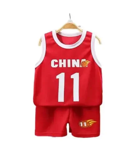 Children Sets Summer Sleeveless Basketball T-shirts Shorts for Children Clothing Quick-drying Sport Tank Tops Kids Clothes Type 4