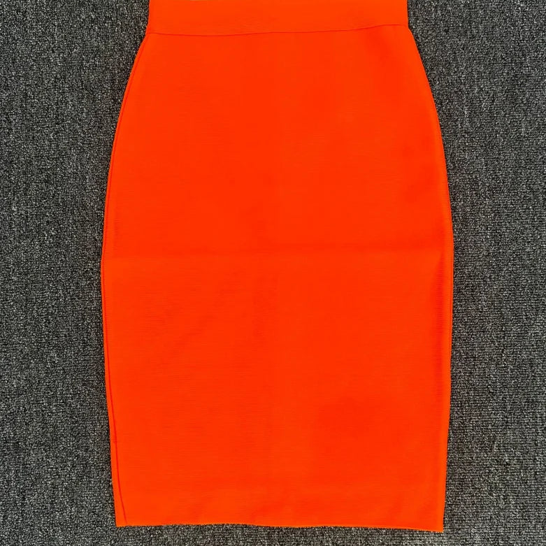 Women Rayon Bandgae Skirt Elegant Pencil Skirt Celebrity Sexy Club Party Wear Vintage Vestios