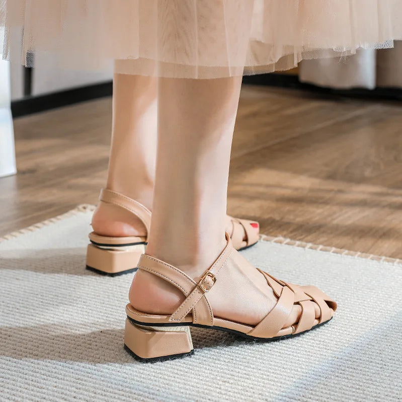 summer women's sandals roman style fashion design party and work wear ladies casual shoes High heel Large size 41-43