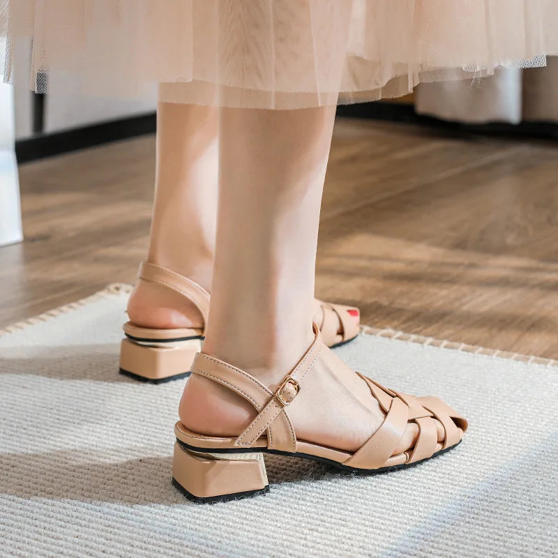 summer women's sandals roman style fashion design party and work wear ladies casual shoes High heel Large size 41-43