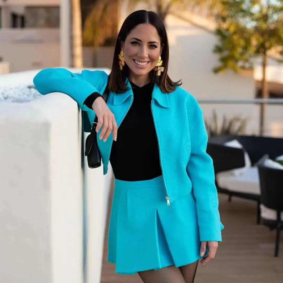 TRAF WOMEN Short skirts two color texture busts summer exclusive women students High Street life beautiful