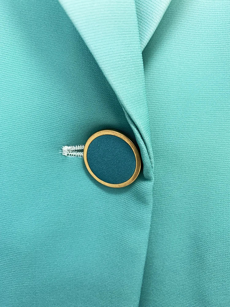 HIGH STREET Newest Fashion Designer Suit Set Women's Gradient Color Printed Single Button Blazer Flare Pants Suit 2pcs