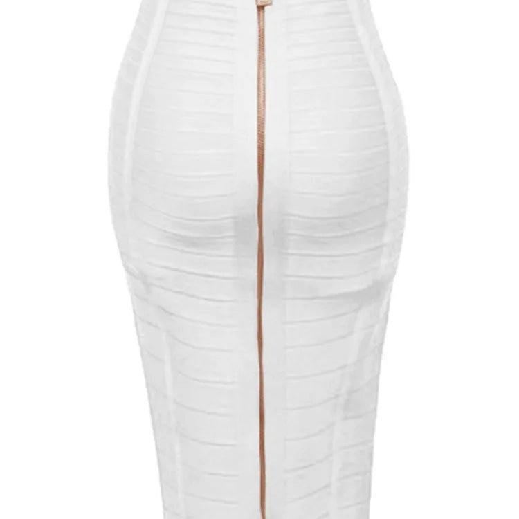 13 Colors Plus Size XL XXL 58cm Women Sexy Zipper Black Blue Orange Red Rayon Bandage Skirt Designer A Line Skirt Faldas