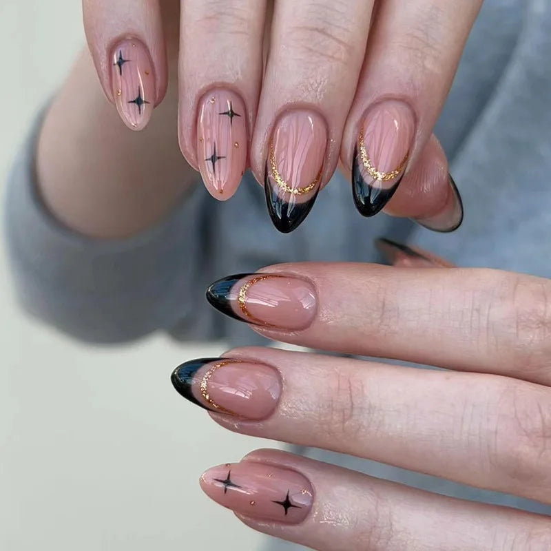 Unhas postiças simples vermelho vinho com cola, comprimento médio, amêndoa, unhas postiças, vestíveis, cabeça redonda, oval, cobertura total