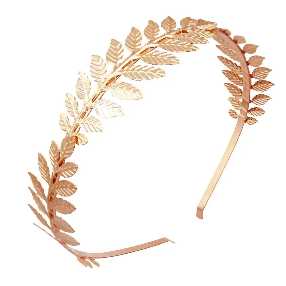 Leaf Branch Goddess Hair Pins Crown Tiara Headband Hair Accessories for Women Wedding Toga Head Dress Alice Band Bridal Jewelry Rose gold