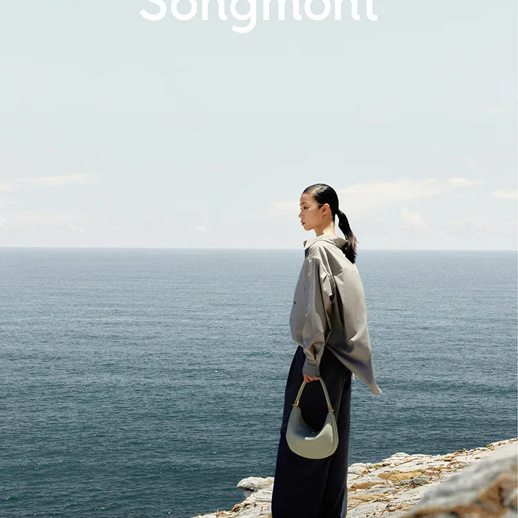 French Commuter Elegant Half Moon Underarm Shoulder Bags Women Luxury Cowhide Solid Color Handbag Female Casual All-match Bolsos