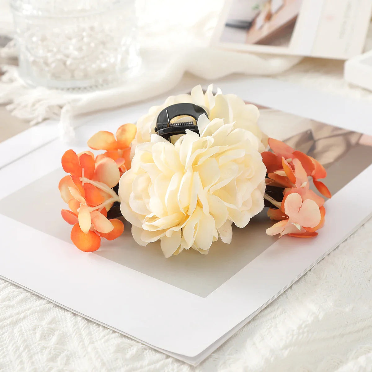 Haimeikang Large Size Flower Hair Clip Claws Hair Crab For Thick Hair Barrettes Hairpins Women Summer Fashion Hair Accessories 5236A-14CM