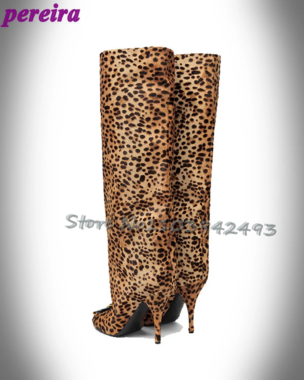 Leopard Print Knee-high Boots For Women Heels Spotted Stiletto High Heel Boots Fashionable Long Botas Autumn Winter Zapatos 2025
