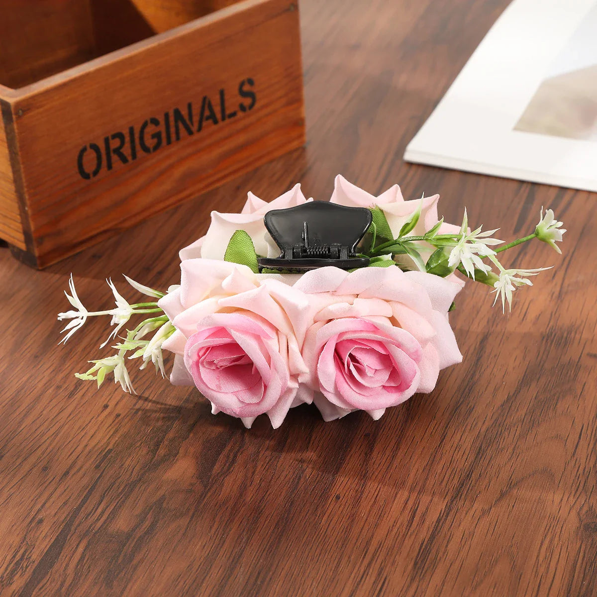 Haimeikang Large Size Flower Hair Clip Claws Hair Crab For Thick Hair Barrettes Hairpins Women Summer Fashion Hair Accessories 4391B-9CM