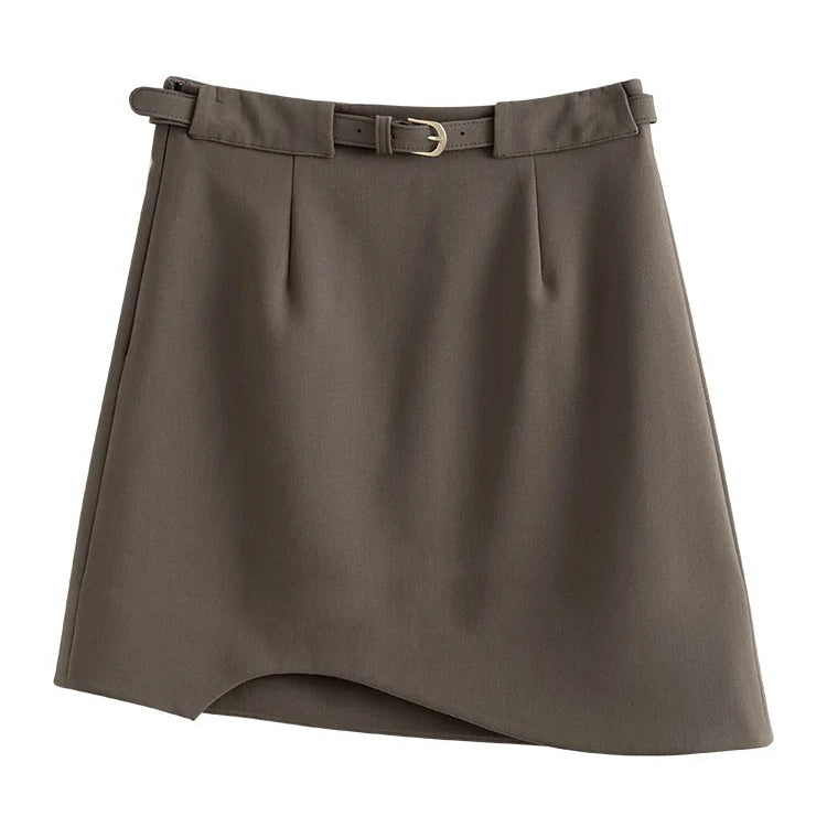 FSLE Commuter Style High Waist Women A-line Skirt Early Autumn All-match Elegant Temperament Female Mini Package Hip Skirts